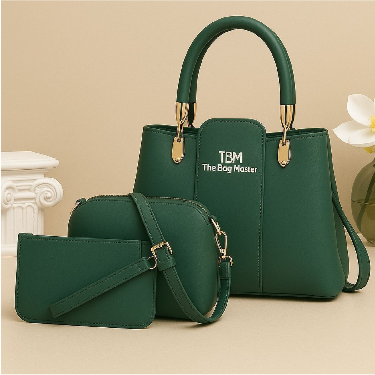 TBM The Bag Master 3-Piece Women's Handbag Set.