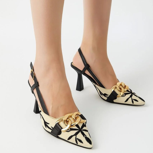 ZARA EMBROIDERED HEELS