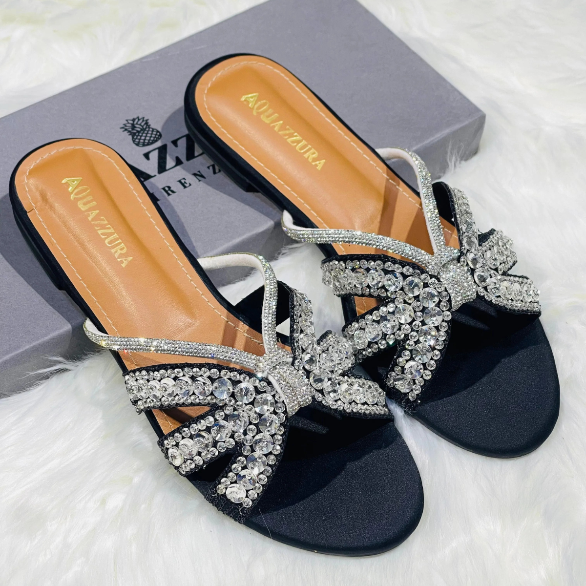 AQUAZZURA EMBROIDERED FLATS