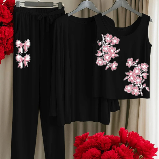 3 pc Night Suit Printed