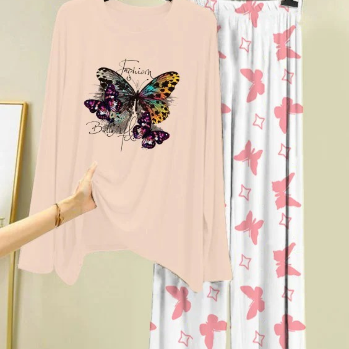 New Printed Night Suit With Trousers For Women.